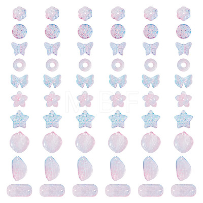 125G Gradient Color Transparent Glass Beads GLAA-TA0003-58A-1