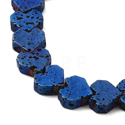 Electroplated Natural Lava Rock Beads Strands G-Q1009-G01-01B-1