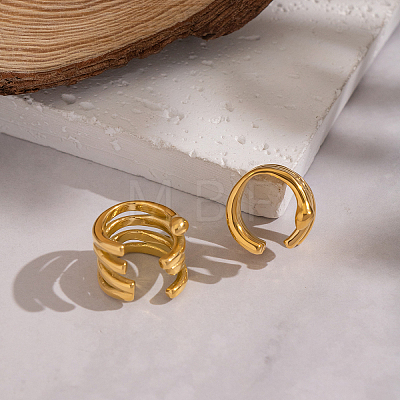 Vintage Multilayer C-Shaped 304 Stainless Steel Cuff Earrings GA4213-1
