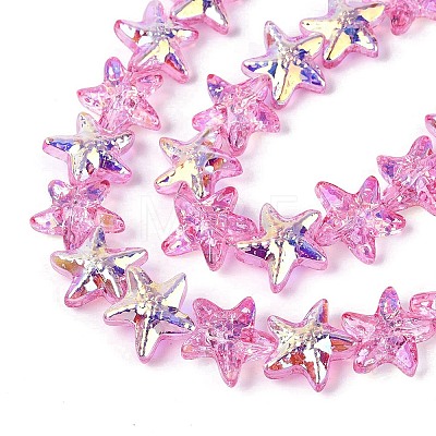 Electroplate Transparent Glass Beads Strands EGLA-Q136-01A-13-1