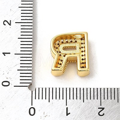 Brass Micro Pave Clear Cubic Zirconia Charms ZIRC-C009-01G-R-1