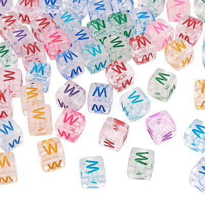 50Pcs Acrylic European Beads MACR-TADJ0001-13W-1