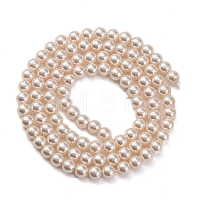 Baking Painted Pearlized Glass Pearl Round Bead Strands PEAR-H019-02A-02-1