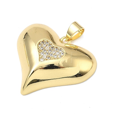 Valentine's Day Brass Micro Pave Clear Cubic Zirconia Pendants KK-A293-19B-G-1