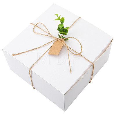 8Pcs Square Folding Kraft Paper Mailer Boxes CON-CP0001-018A-1