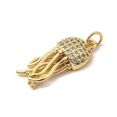 Brass Micro Pave Cubic Zirconia Pendants KK-I359-09G-1