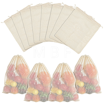Cotton Mesh Drawstring Bags ABAG-WH0063-133A-1
