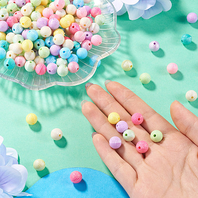 200Pcs Opaque ABS Plastic Beads MACR-TA0002-85-1