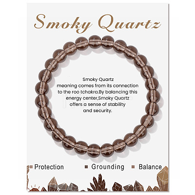 Synthetic Smoky Quartz Beaded Stretch Bracelets PW-WG7FE75-14-1-1