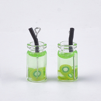 Glass Bottle Pendants CRES-N017-06F-1