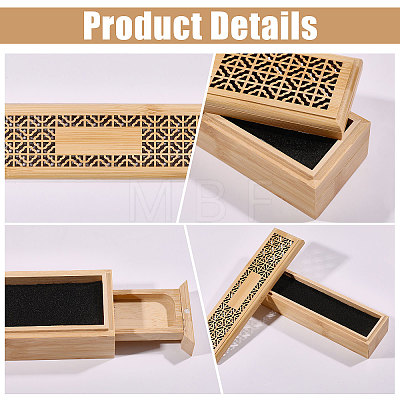 Rectangle Wood Incense Box AJEW-WH0817-031-1