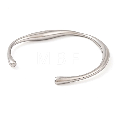 Non-Tarnish 304 Stainless Steel Open Cuff Bangles for Women BJEW-G711-02P-1