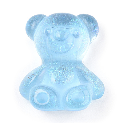 Transparent Resin Bear Cabochons RESI-N039-02-1