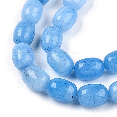 Barrel Shaped Dyed Natural Aquamarine Beads Strands X-G-S114-25-01-1