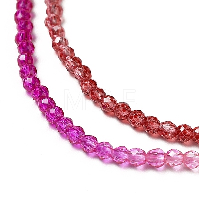 Transparent Gradient Color Glass Beads Strands GLAA-H021-01A-10-1