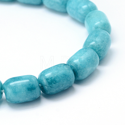 Dyed Barrel Natural White Jade Beads Strands G-F216-13x18mm-14C-1