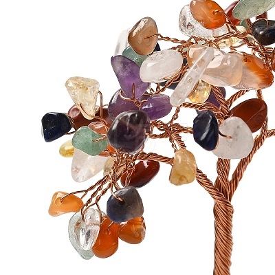 Christmas Natural Gemstone Chips Tree Decorations DJEW-K028-03D-1