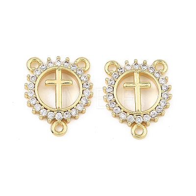 Brass Micro Pave Clear Cubic Zirconia Chandelier Component Links CU-B002-01G-B-1
