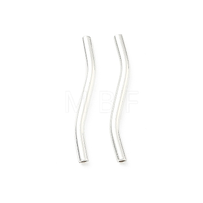 Brass Wavy Tube Beads KK-H532-36A-S-1