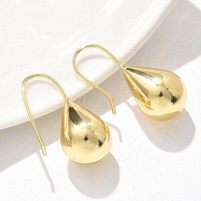 Teardrop Brass Dangle Earrings EJEW-B132-06G-1