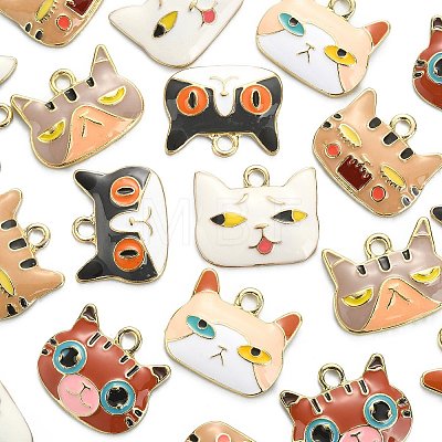 12Pcs 6 Styles Alloy Enamel Pendants ENAM-CJ0003-49-1