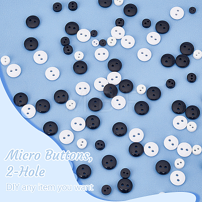 600Pcs 6 Style Nylon & Resin Tiny Button Sets BUTT-FG0001-18-1
