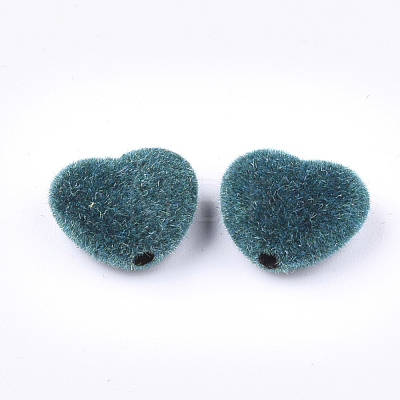 Flocky Acrylic Beads FIND-T046-34-1