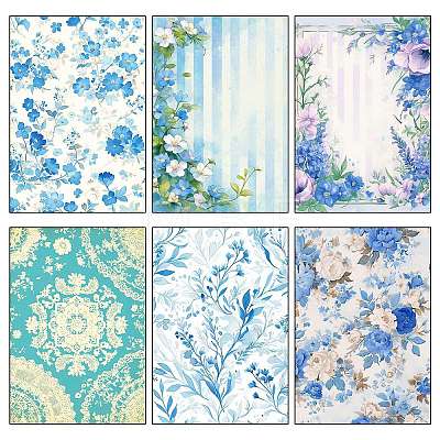 12 Sheets Blue Theme Scrapbook Paper Pad Sets PW-WGDC27B-01-1