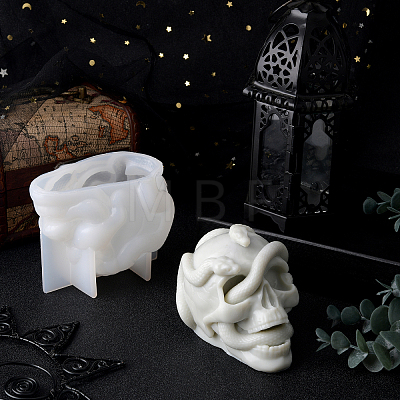 Halloween Theme DIY Candle Silicone Molds DIY-WH0265-59-1