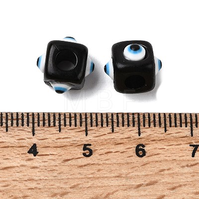 Resin Evil Eye European Beads RESI-A021-13-1