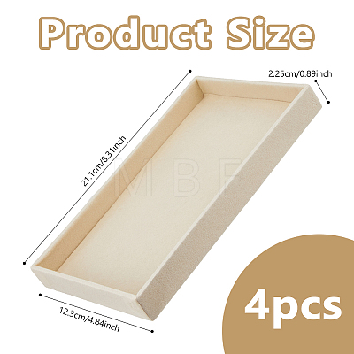 Rectangle Velvet Jewelry Display Trays for Rings ODIS-WH0113-14C-1