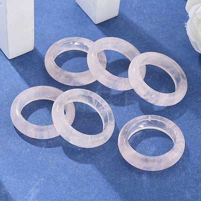 Natural Rose Quartz Plain Band Rings PW-WG25917-06-1