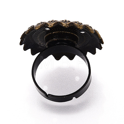 Adjustable Alloy & Iron Bezel Cup Ring Base with Rotatable Tray MAK-T012-13AB-1