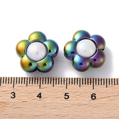 UV Plating Rainbow Iridescent Acrylic Beads OACR-H112-19B-1