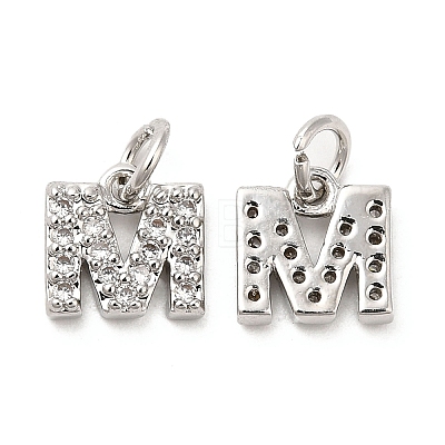 Brass Micro Pave Grade AAA Cubic Zirconia Charms ZIRC-P067-11P-M-NR-1