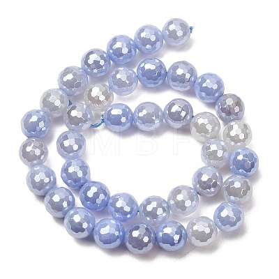 Electroplated Natural Agate Beads Strands G-B191-A07-10mm-16-1