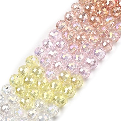 Electroplate Glass Beads Strands EGLA-D300-06-6mm-06-1