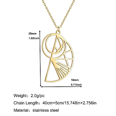 304 Stainless Steel Geometric Shell Shape Pendant Necklaces FS-WG20C55-01-1