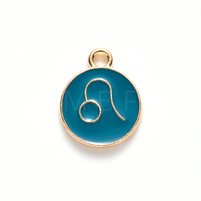 Alloy Enamel Pendants X-ENAM-S124-01B-05G-1