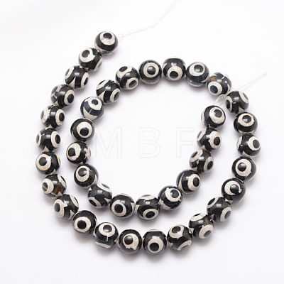 Tibetan Style 3-Eye dZi Beads G-K166-01-10mm-L2-01-1