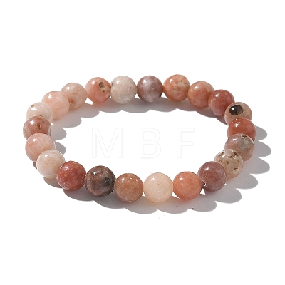 Natural Plum Blossom Jade Beads Stretch Bracelets X-BJEW-F380-01-B08-1