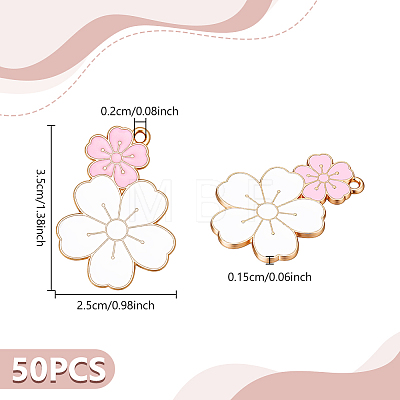 50Pcs Alloy Enamel Pendants ENAM-GA0001-23-1