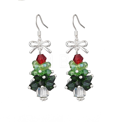 Tibetan Style Alloy Glass Earrings EJEW-JE06612-1