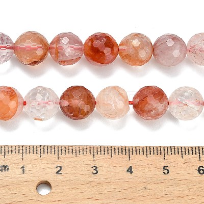 Grade A Natural Red Hematoid Quartz/Ferruginous Quartz Beads Strands G-L642-F03-10mm-1