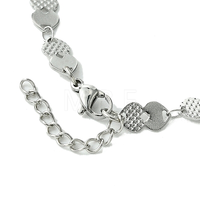 304 Stainless Steel Heart Link Bracelets for Women BJEW-A007-02P-1
