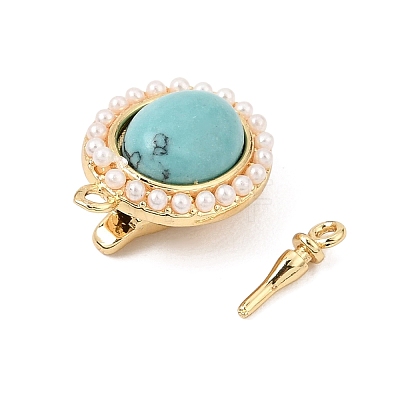 Brass & Synthetic Turquoise Box Clasps GG-CBAFA4F-01G-1
