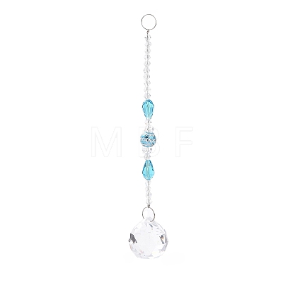 Faceted Crystal Glass Ball Chandelier Suncatchers Prisms AJEW-G025-A07-1