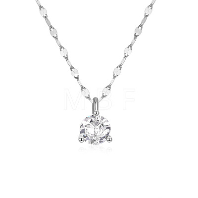 Luxurious Elegant 925 Sterling Silver Cubic Zirconia Pendant Necklaces GG6208-2-1