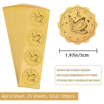 Self Adhesive Gold Foil Embossed Stickers DIY-WH0211-129-1