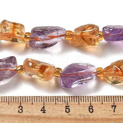 Natural Citrine & Amethyst Beads Strands G-H074-C01-02-1